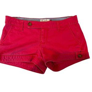SO Womens Shorts Low Rise Chino Stretch Lightweight Cotton Blend Red Size 3